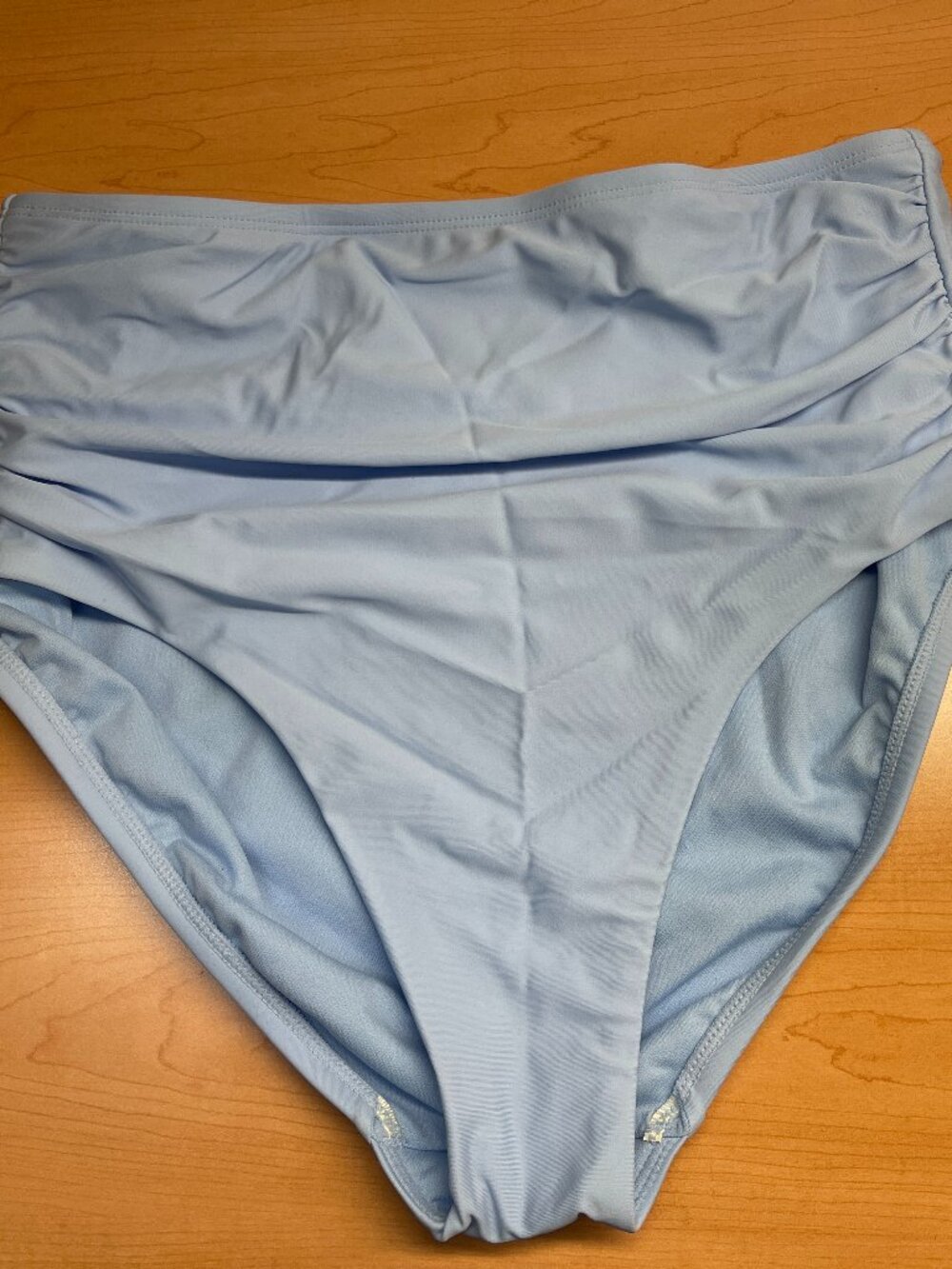 New w/Tags Shade & Shore Light Blue High-Waisted Ruched Swim Bottom, Size M